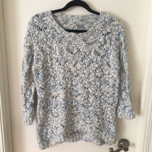 Knit white and blue sweater